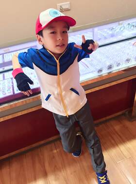 宠物小精灵COSPLAY服装男装儿童小智COS服衣服神奇宝贝卫衣