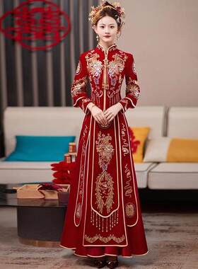 秀禾服婚服2025新款新娘结婚中式婚纱敬酒服小个子嫁衣秋冬出阁服