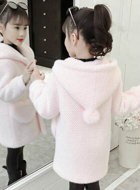 呢子大衣保暖2025女童秋冬新款冬装儿童长款洋气宝宝加厚毛呢外套