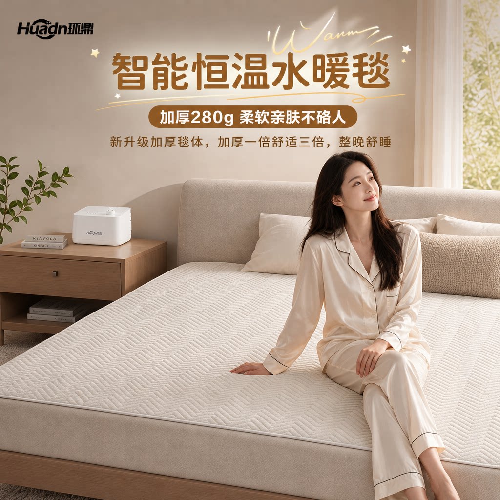 智能恒温水暖毯单人电褥子正品官方旗舰店水循环电暖毯加热床垫毯