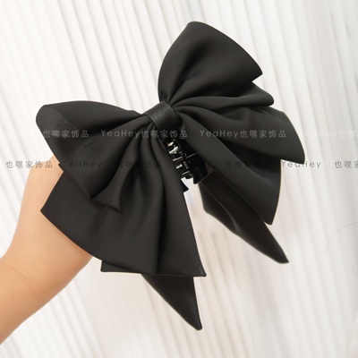 百搭黑色蝴蝶结网红同款马尾抓夹