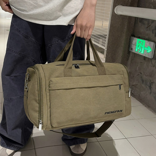 复古帆布背包大容量旅行包男女手提行李袋干湿分离休闲运动健身包