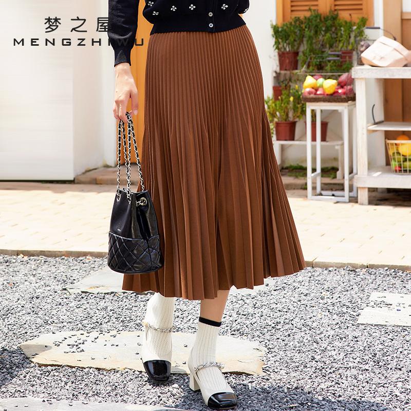 百褶裙半身裙梦之屋中长款复古