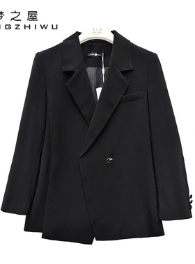 西装外套女梦之屋2025秋冬新款黑色职业风显瘦休闲西服上衣W29629