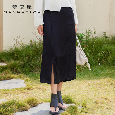 梦之屋2026春季新款开叉半身裙女