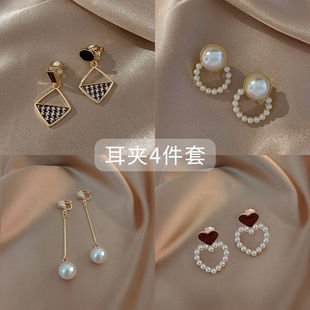 耳夾氣質(zhì)高級(jí)感無(wú)耳洞女超仙學(xué)生簡(jiǎn)約無(wú)痛珍珠耳環(huán)ins百搭耳飾
