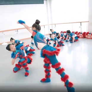 小狮妹儿童舞狮子舞蹈服狮子头舞狮服奇狮妙想醒狮头演出服可爱