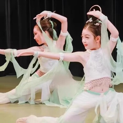 凌波仙子舞蹈服儿童古典舞敦煌舞灵儿同款化生童子见飞天表演出服