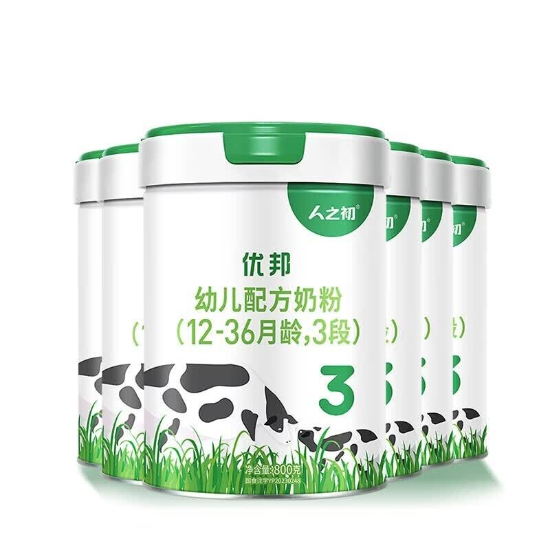 【官方旗舰店】人之初优邦幼儿OPO配方奶粉3段1-3岁800gX6罐