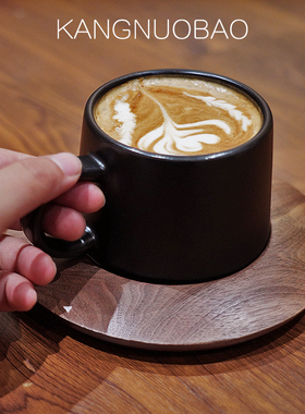 一尺花园同款陶瓷咖啡杯高档精致黑色商务陶瓷办公室咖啡杯