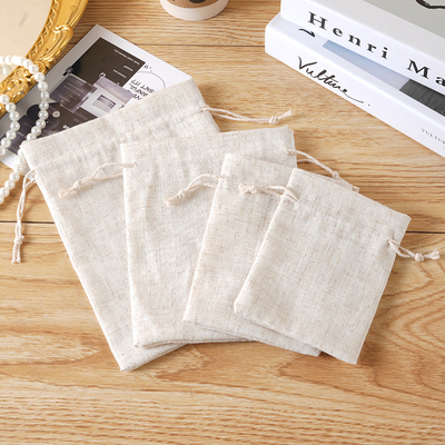 ins原色竹节棉布抽绳束口袋