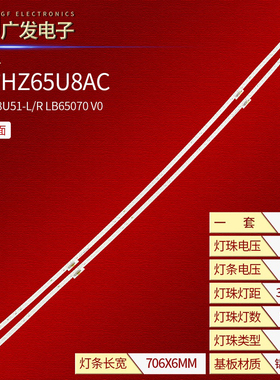 适用海信HZ65U8AC灯条HE650C8U51-L/R LB65070 V0 LT-1192099背光