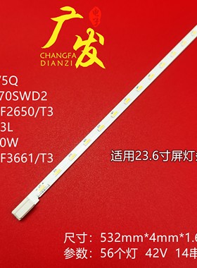 适用飞利浦24PFF3655/T3 24PFF2650/T3灯条屏TPM236WF2-WU3101.K