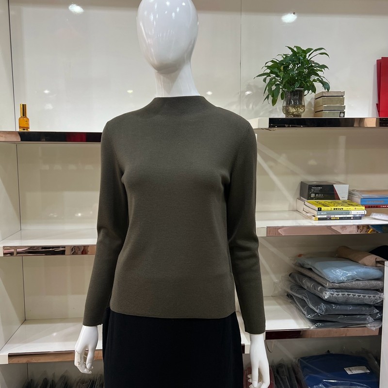 开顺羊毛衫四平针女打底衫半高领