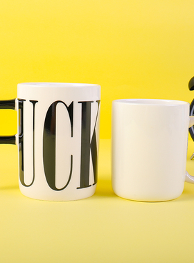 创意大容量陶瓷杯搞怪中指马克杯个性潮流时尚家用办公室水杯礼物