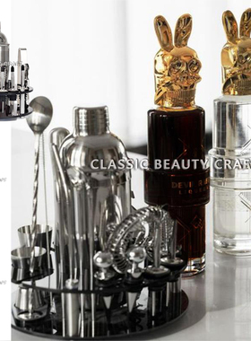 现代轻奢样板间厨房台面调酒器酒柜兔子酒摆件餐边柜餐桌软装饰品