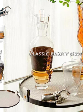 轻奢高档玻璃水晶酒具红酒杯冷水壶醒酒器水吧餐桌酒柜样板间摆件