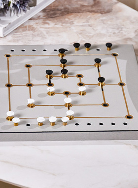 现代创意北欧棋盘装饰摆件客厅样板间售楼处桌面家居摆设工艺品