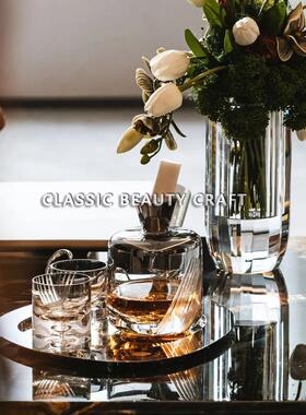 高档水晶玻璃酒具醒酒器样板间客厅茶几酒柜摆件餐边柜实用摆设