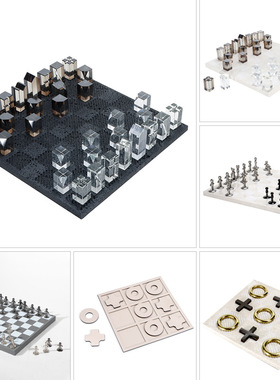 高档水晶国际象棋样板房客厅棋盘摆件软装饰品客厅摆设装饰品棋子