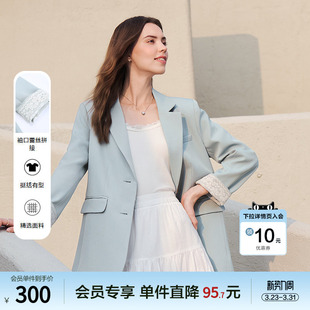 小个子西服 新款 betu百图减龄浅蓝色通勤风西装 外套女2026年春季