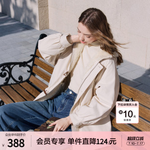 betu百图加厚保暖仿羊羔绒棉衣女2025年冬季新款中长款棉服派克