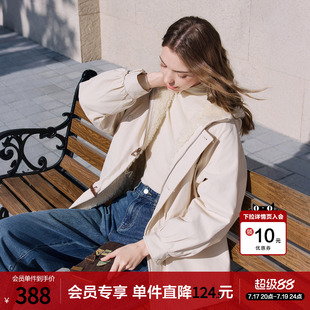 betu百图加厚保暖仿羊羔绒棉衣女2025年冬季新款中长款棉服派克