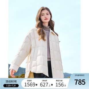 新款 衔缝羽绒服女2024年冬季 保暖90鹅绒外套 式 betu百图气质衬衫