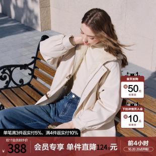 betu百图加厚保暖仿羊羔绒棉衣女2025年冬季新款中长款棉服派克