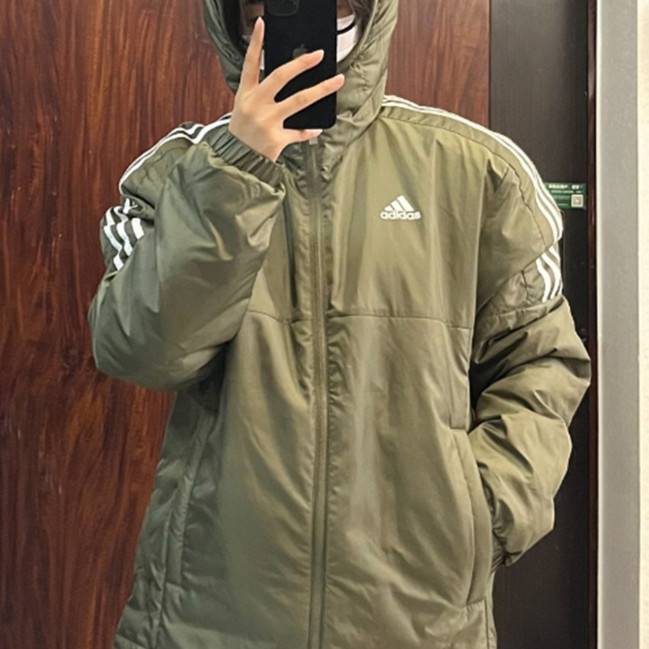 阿迪达斯男连帽常规保暖棉服外套