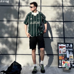 透气针织短袖 Adidas阿迪达斯正品 足球运动风polo衫 男款 JC5744 夏季