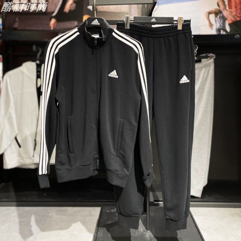 阿迪达斯套装外套男女同款Adidas2025新款运动跑步翻领长裤IC6766