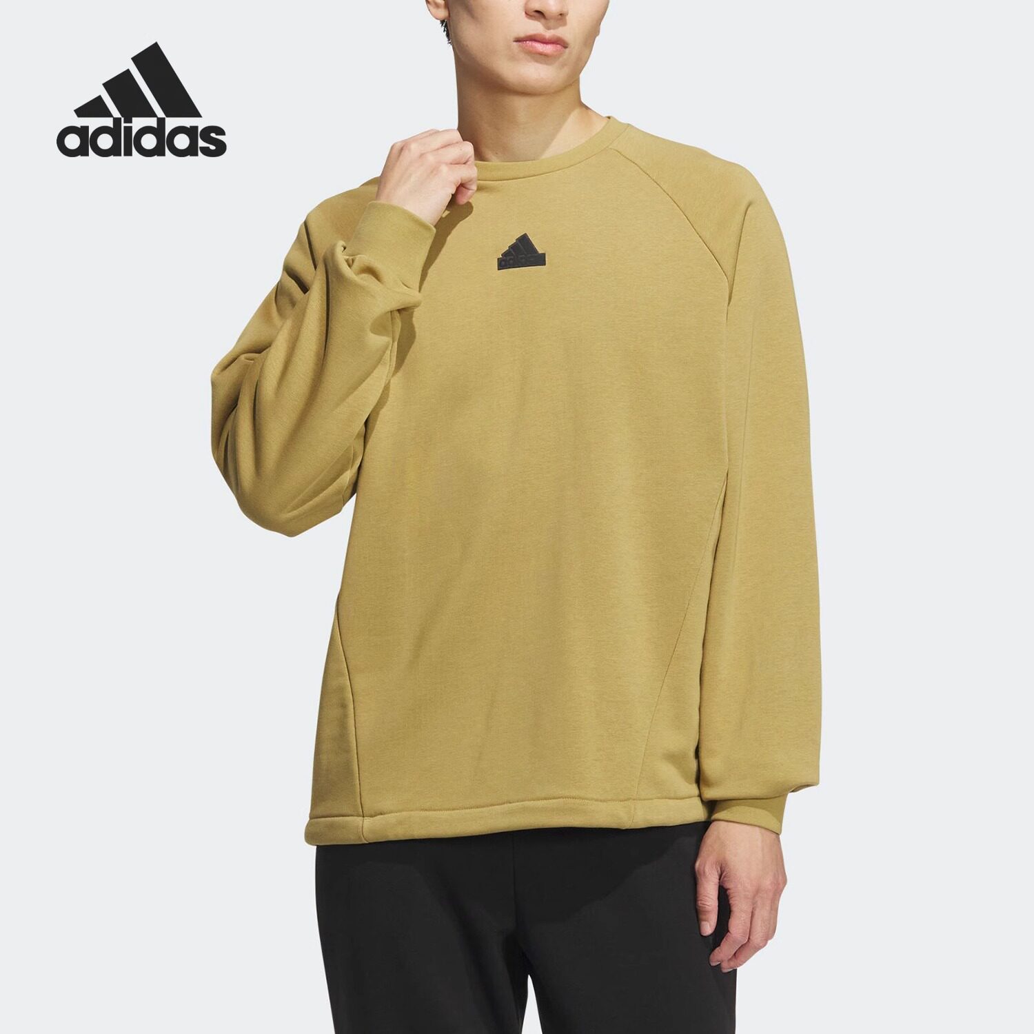 Adidas阿迪达斯正品卫衣男春季新款休闲套头衫圆领长袖上衣JI8672