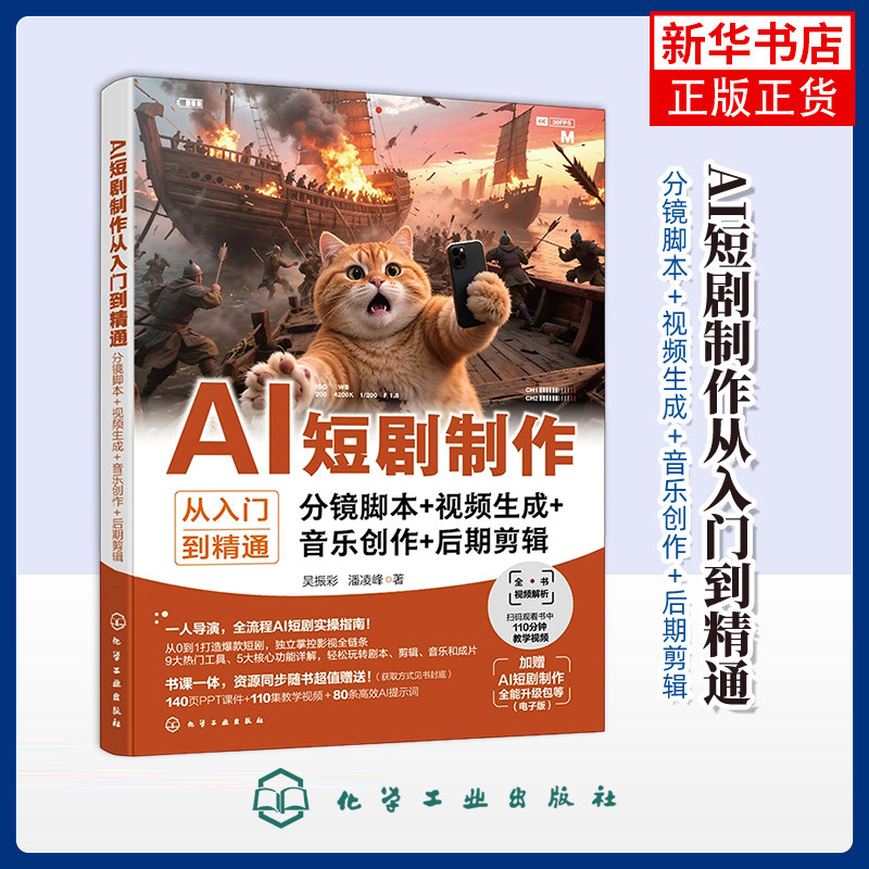 AI短剧制作从入门到精通 视频生成 音乐创作 后期剪辑 短视频创作指南AI工具应用教程后期剪辑核心技能影视制作图片