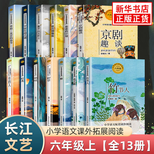 小学六年级上下册课文作家作品阅读 竹节人草原北京的春节故宫博物院狼牙山五壮士花之歌 长江文艺出版社小学语文同步阅读课外书
