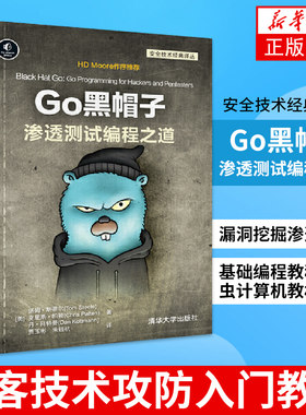 Go黑帽子 渗透测试编程之道安全技术经典译丛 黑客技术攻防入门教程 漏洞挖掘渗透测试 基础编程教程爬虫计算机教材