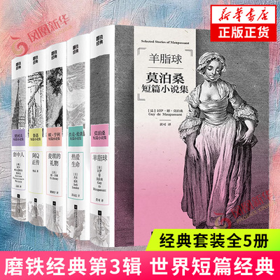 磨铁经典第3辑 世界短篇经典 全5册 契诃夫欧亨利莫泊桑鲁迅杰克伦敦短篇小说选羊脂球阿Q正传麦琪的礼物套中人热爱生命 课外阅读