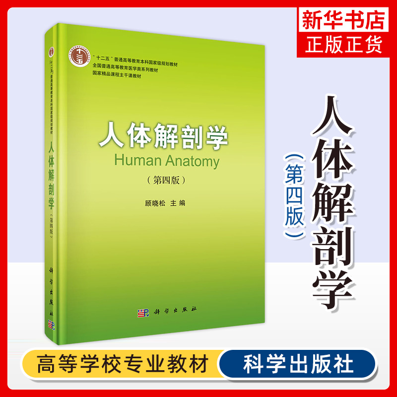 【新华书店旗舰店】人体解剖学(第4版)第四版顾晓松著科学出版社全国普通高等教育医学类系列教材照医学院校编写