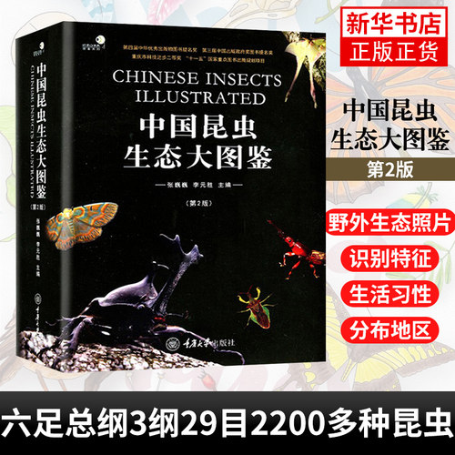 中国昆虫生态大图鉴第2版 昆虫动物世界 昆虫蝴蝶科普百科书 昆虫分类系统研究 昆虫物种生态图鉴 昆虫类图鉴 凤凰新华书店旗舰店