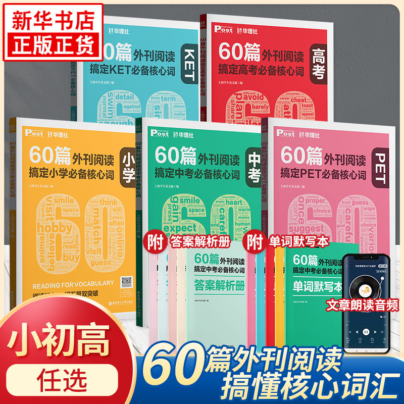 2026适用60篇外刊阅读搞定小学必备核心词搞定中考高考必备核心词KETPET华理社SSP时文英语阅读词汇小学初中高中适用英语词汇阅读图片