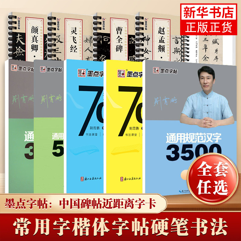 通用规范汉字7000字 荆霄鹏楷书 常用字楷体字帖初学者硬笔书法教程初中高中生成人男女生字体漂亮行书入门练字本 墨点字帖
