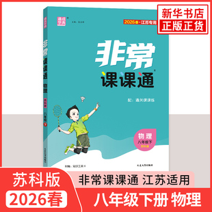 2026春 非常课课通八年级下册物理苏科版江苏适用 通城学典 8年级下册初二下中学教辅练习册教材讲解 教材解析课课通 新华书店正版