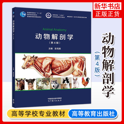 动物解剖学 第4版第四版 彭克美 高等教育出版社 畜禽解剖学新版 动物解剖学教材 高等农林院校动物科学动物医学野生动物资源保护