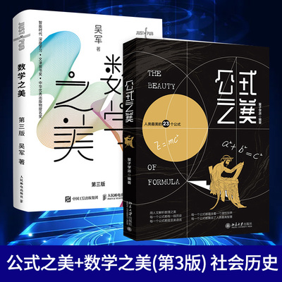 公式之美+数学之美(第3版) 量子学派编著 美包含23个普遍实用的公式 青少年科普读物书籍正版探索自然和社会历史