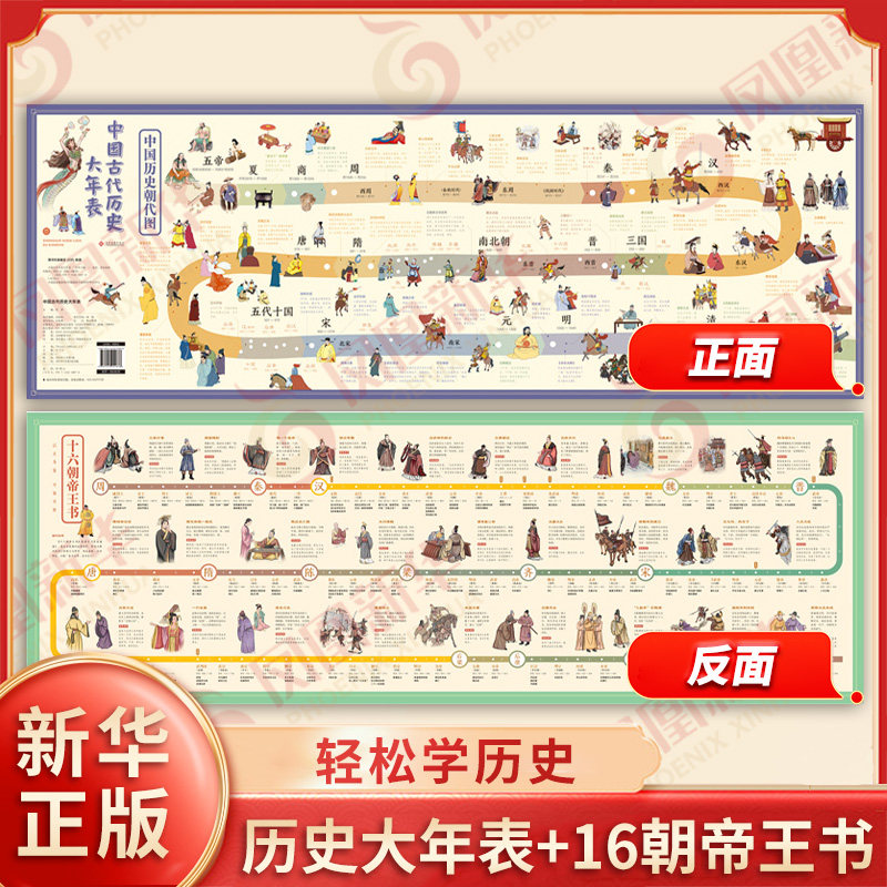 图说中国大历史年表+历代帝王概览 图文漫画趣味中国历史知识皇帝简介时间轴中小学生青少年儿童一图看懂历史 新华书店正版书籍
