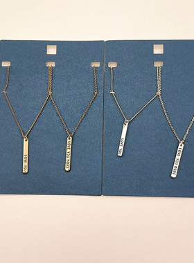 欧美百搭字母情侣项链