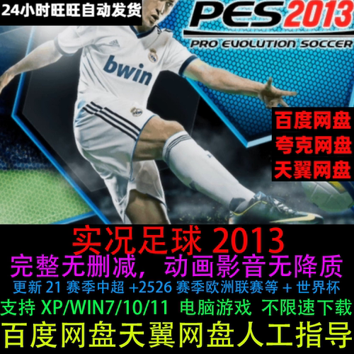 实况足球2013电脑版中文21赛季中超26欧洲联赛+世界杯PC单机游戏