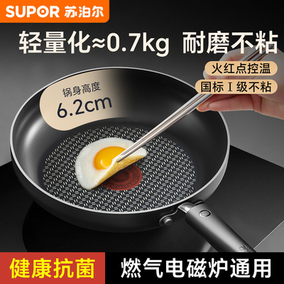 平底锅不粘锅家用牛排煎锅火红点