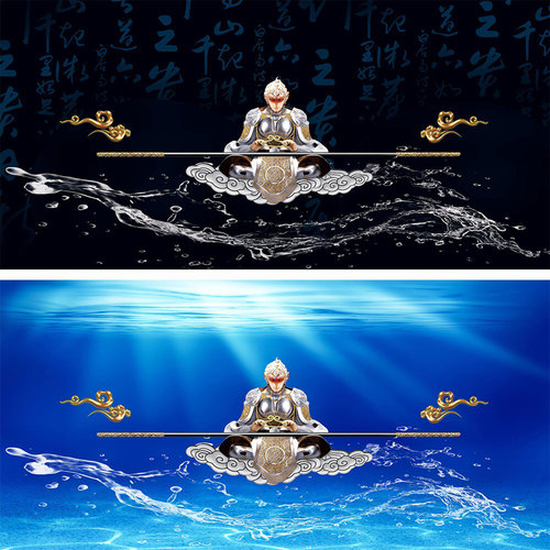 鱼缸背景贴画水族箱贴纸