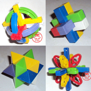 拼装 传统智力玩具 拆卸 十字锁 蝴蝶锁 棱角锁 地球锁 塑料孔明锁